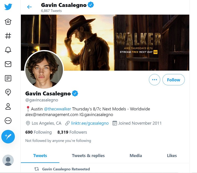 Gavin Casalegno Twitter account