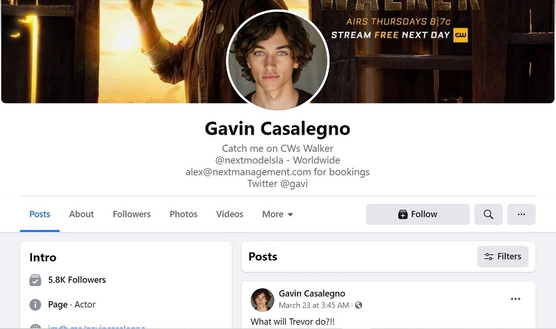 Gavin Casalegno facebook account