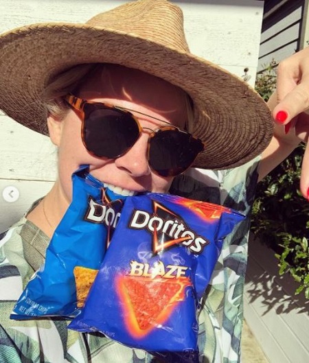 Heather McMahan loves to eat Doritos