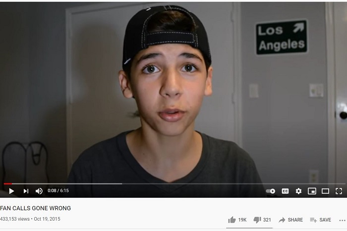 Mario Selman snap from his first video over YouTube