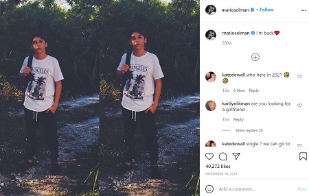 Mario Selman's first Instagram post ever