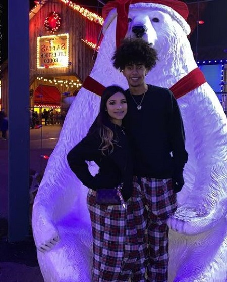 Vincent Whitaker pictured with his girlfriend Linag0ldi