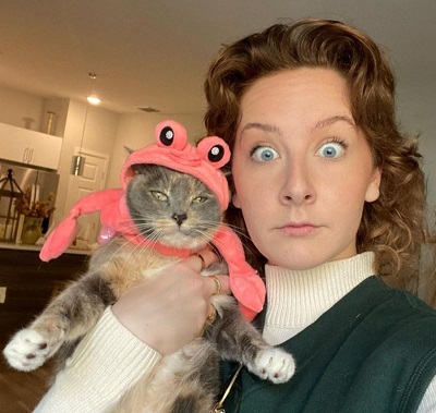 Morgan Presley with her pet