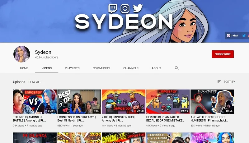 Sydeon YouTube channel