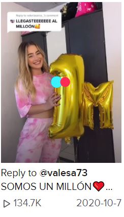 Nicolle Figueroa photographed while celebrating 1 Million on TikTok