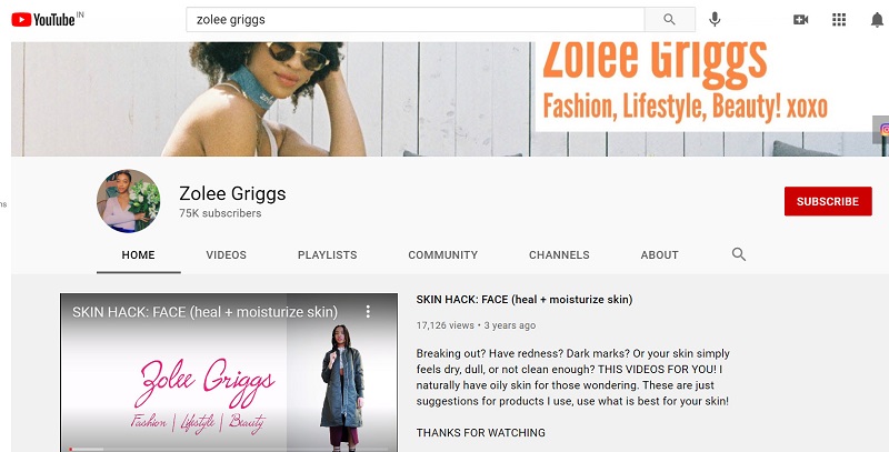Zolee Griggs YouTube Channel