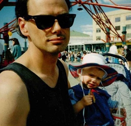 Genevieve DeGraves as a baby with her dad Hugh Conacher