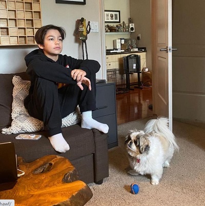 Malachi Barton with his pet