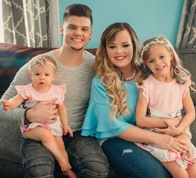 Tyler Baltierra with his wife Catelynn Lowell and kids Novalee Reign Baltierra, Vaeda Luma Baltierra
