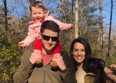 Charles Wesley with his wife and daughter