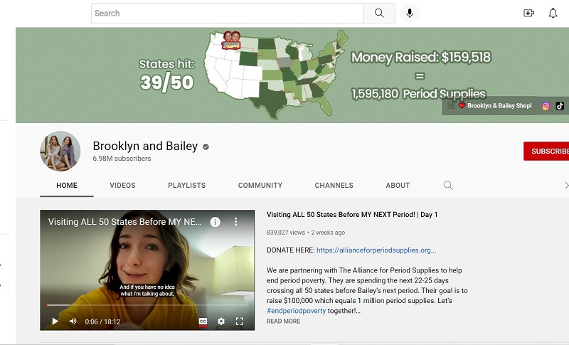 Bailey McKnight has 6.98 million followers on her YouTube channel