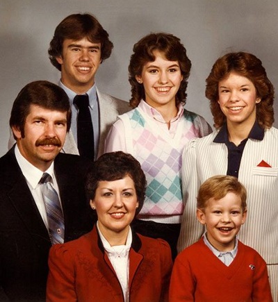 Dave Meyer with his wife Joyce Meyer and kids Daniel B. Meyer, David Meyer, Laura Marie Holtzmann, and Sandra Ellen McCollom