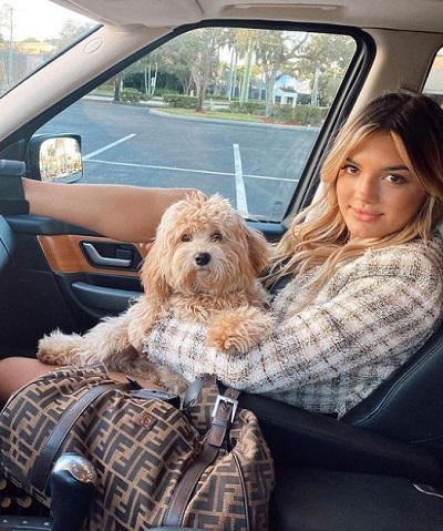 Giannina Gibelli with her pet dog