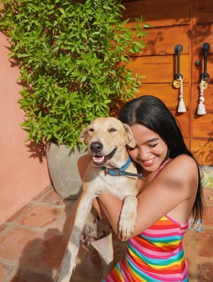 Andrea Brillantes with her dog