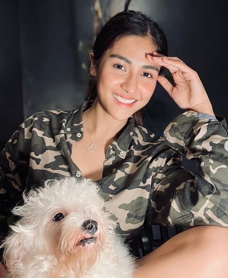 Sanya Lopez with her dog