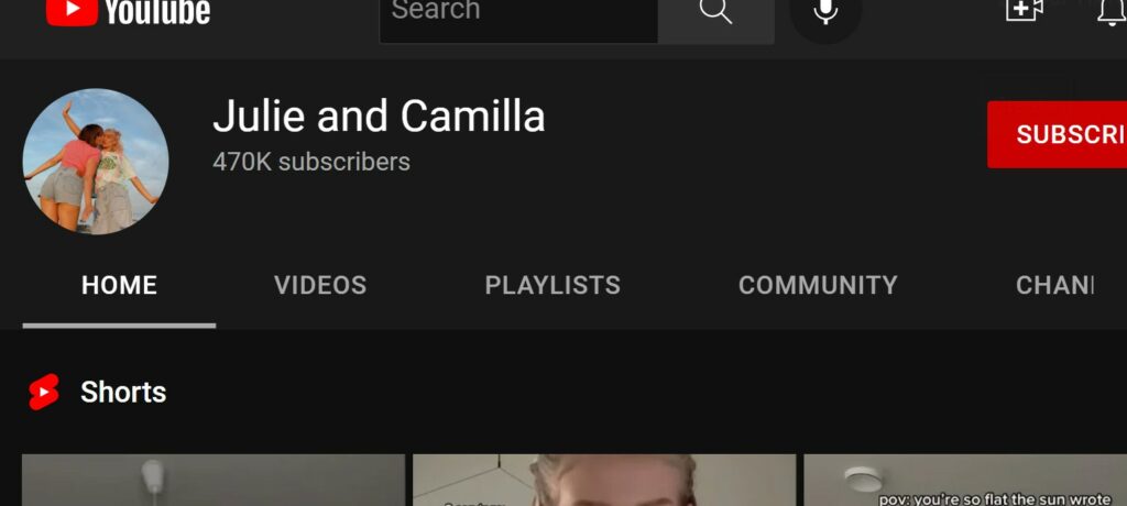 Camilla Lorentzen and Julie's YouTube channel
