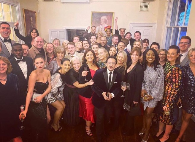 Danielle Harold with the casts of EastEnders