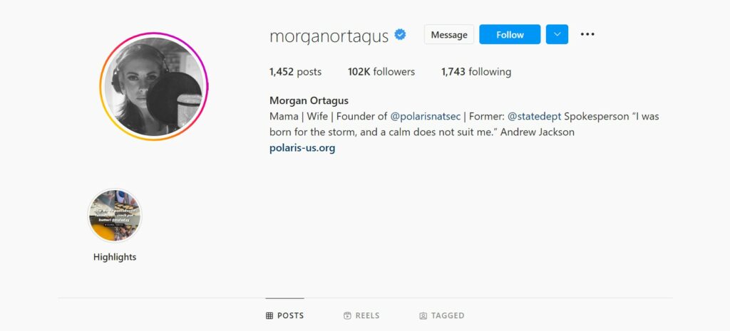 Morgan Ortega Instagram account