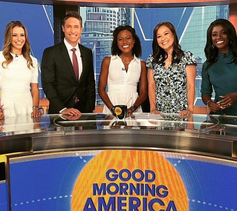 Cheryl Scott with the crew of Good Morning America