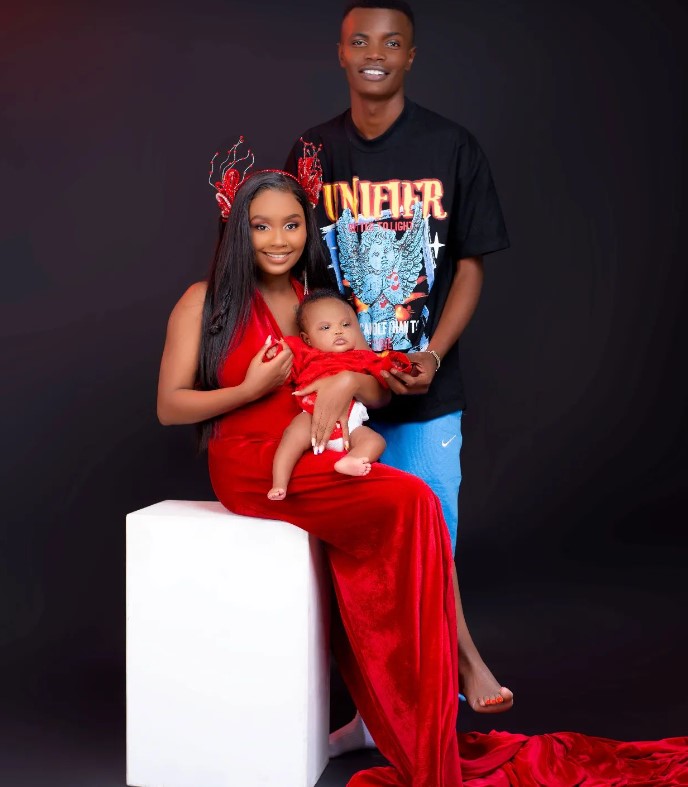 Kamau Mbaya with his girlfriend Georgina Njenga and daughter Astra Nyambura Kamau