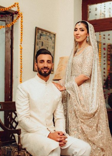 Nische Khan with her hubby Shan Masood