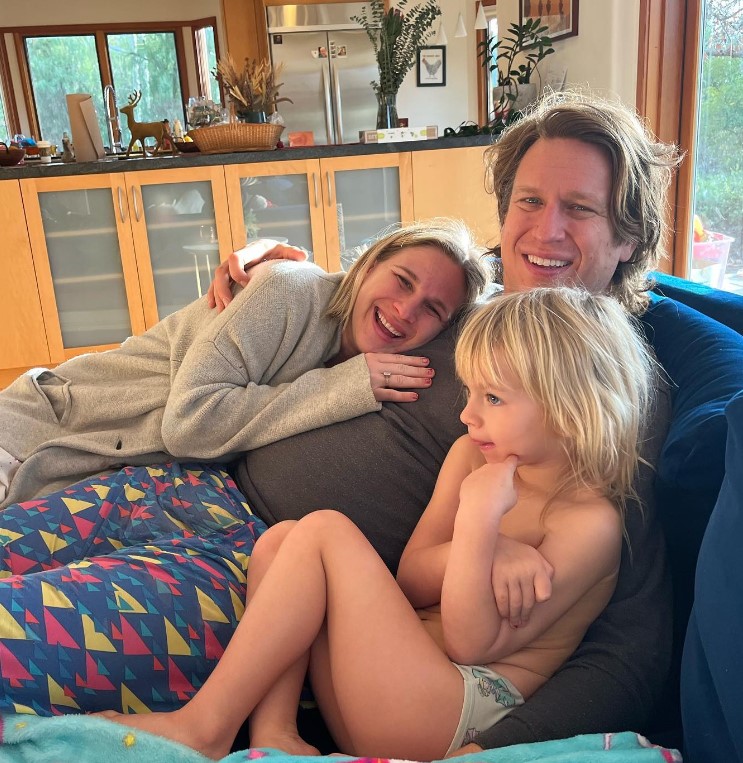 Valerie Chaney with her husband Pete Holmes and daughter Lila Jane Holmes