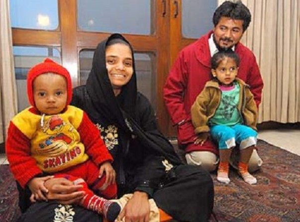 Bilkis Bano with her husband Yakub Rasool and her daughters