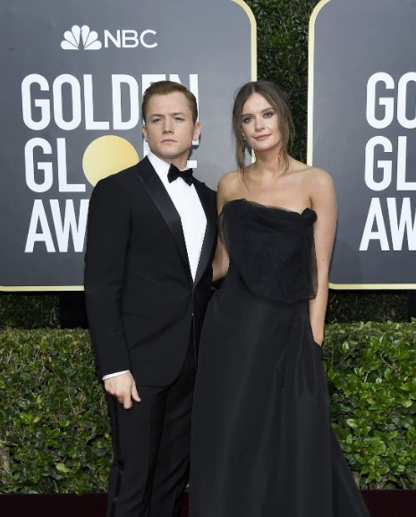 Emily Thomas with her ex-boyfriend Taron Egerton