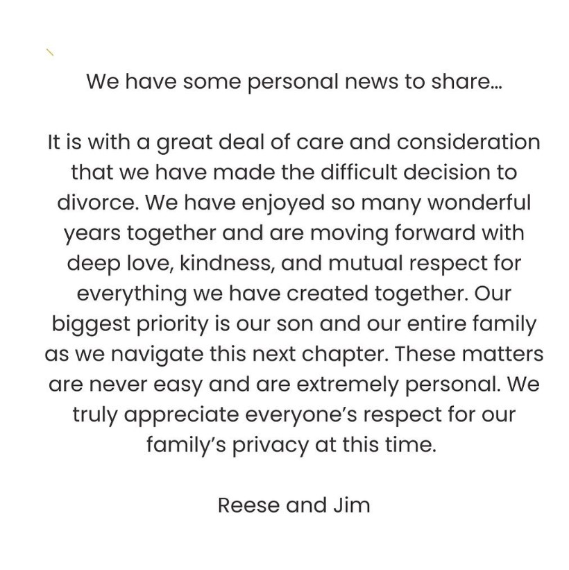 Jim Toth and Reese Witherspoon's Divorce News