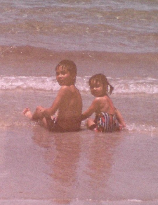 Kim Jones and her brother