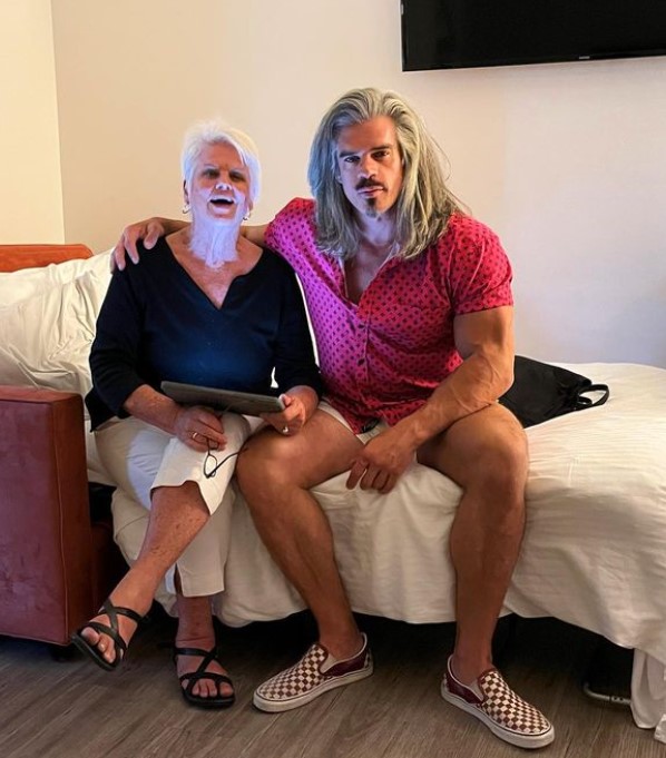 Mark Harley with his mother Evelyn Harley