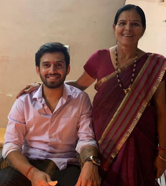 Jitesh Sharma with his mother