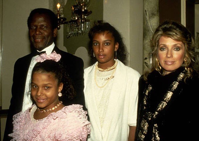 Joanna Shimkus and Sidney Poitier with their daughters (​Anika Poitier and Sydney Tamiia)