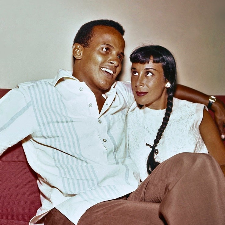 Julie Robinson with her ex-husband Harry Belafonte