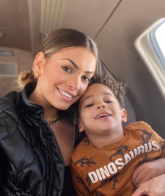 Melanie Da Cruz with her son, Swan Martial
