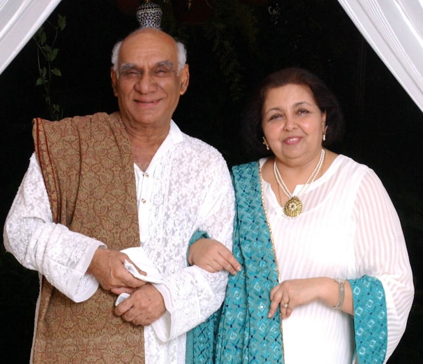 Pamela Chopra with her husband Yash Chopra