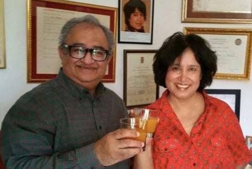 Tarek Fatah with his wife, Nargis Tapal