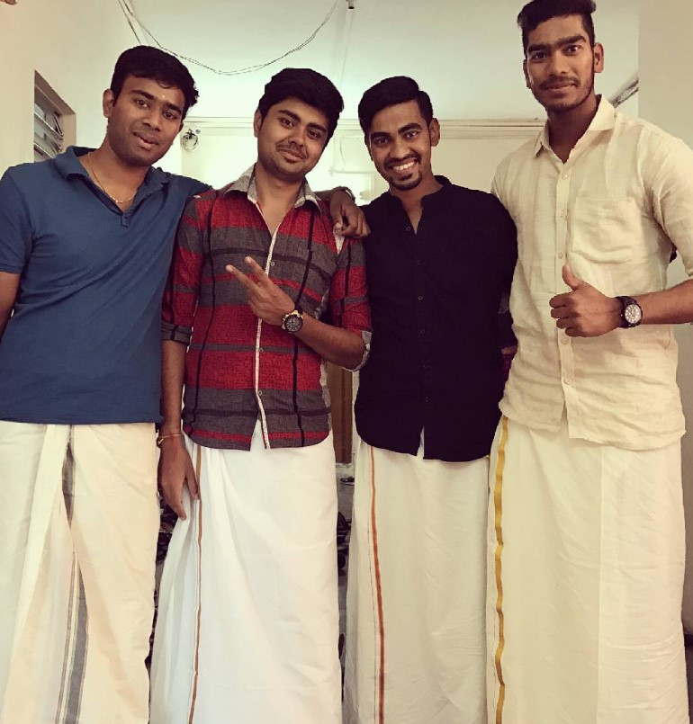 Venkatesh Iyer with his siblings and cousins