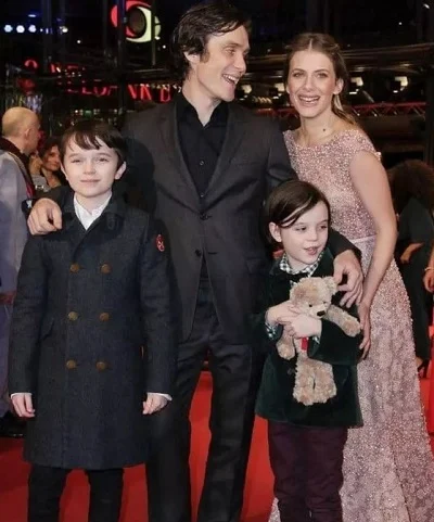 Cillian Murphy with his wife Yvonne McGuinness and kids
