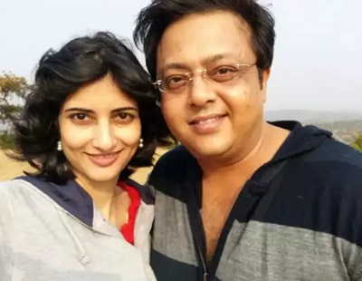 Nitesh Pandey with his wife Arpita Pandey
