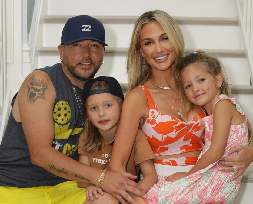 Brittany Kerr with her husband Jason Aldean and their kids