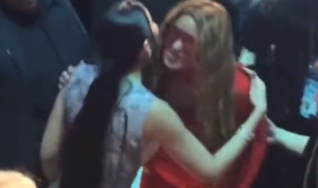 Kenia OS met Shakira during the Premios Juventud