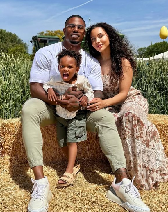 Chanel Coco Brown with her husband and son