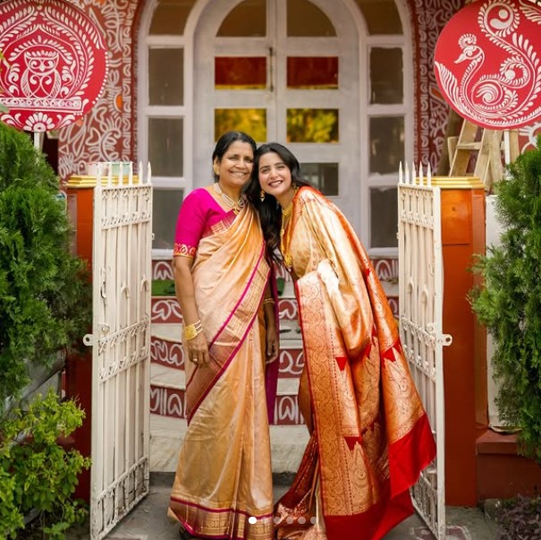 Debchandrima Singha Roy with her mother