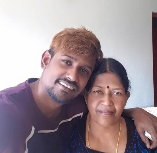 Dinesh Kanagaratnam with his mother