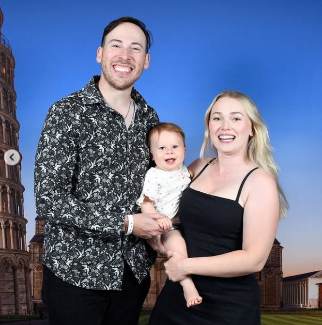 Garrett Sutton with his partner Autumn Rhodes and kid