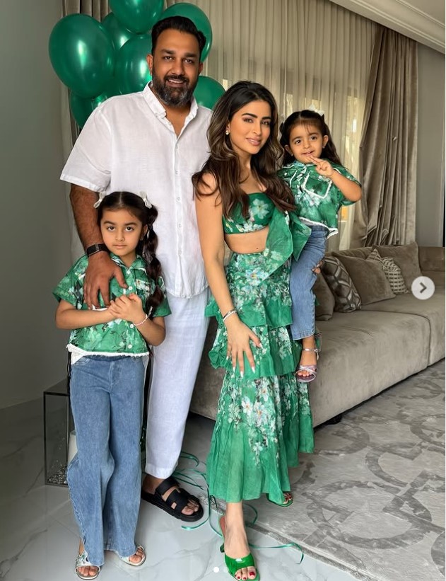 Safa Siddiqui with her husband and kids