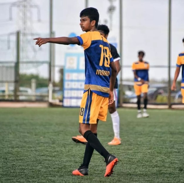 Inban Udhayanidhi while playing football