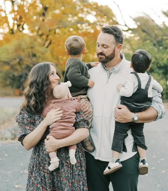 Jordan Dooley with her husband and kids