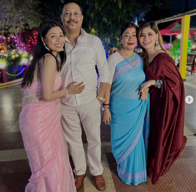 Sunitha Gogoi with her parents and sister
